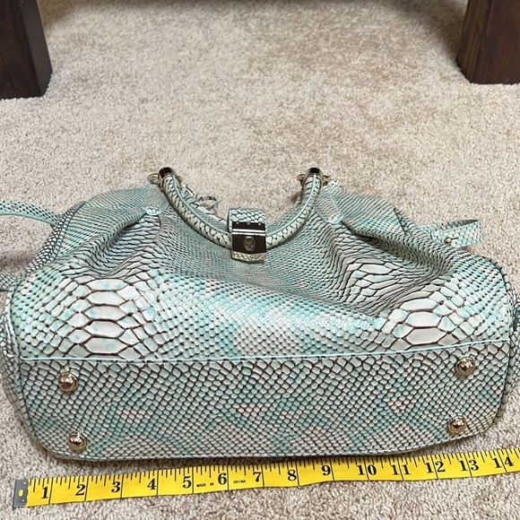 BRAHMIN Elise Opal green Seville collection croc embossed leather bag - Picture 11 of 15